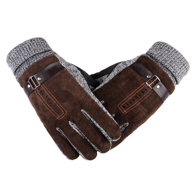Non-slip Mens Thicken Gloves For Outdoor (Driving, Skiing, Hiking, Cycling, Golf & Hunting Gloves)