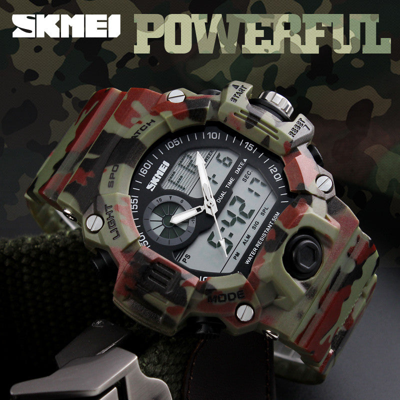 SKMEI Camouflage Dual Display Digital Wristwatch