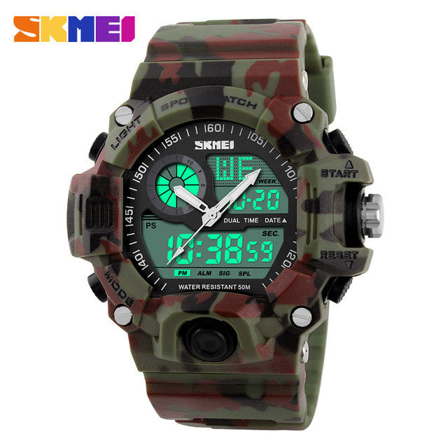 SKMEI Camouflage Dual Display Digital Wristwatch