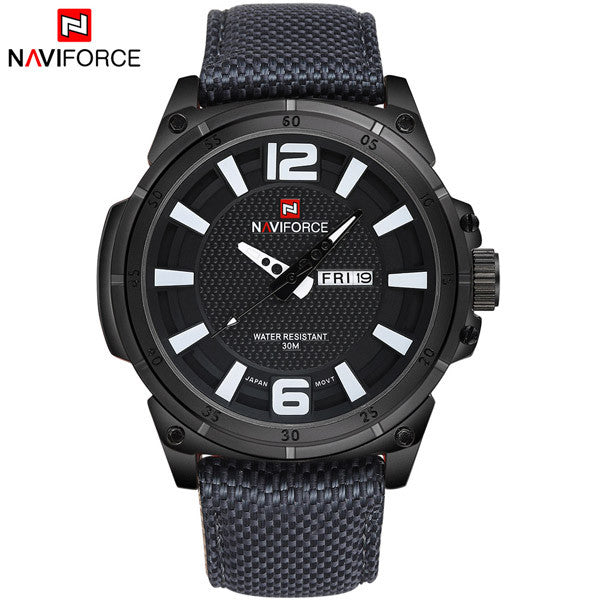 Naviforce Watches Men's Quartz Hour Dial Date Clock Man Army Military Waterproof