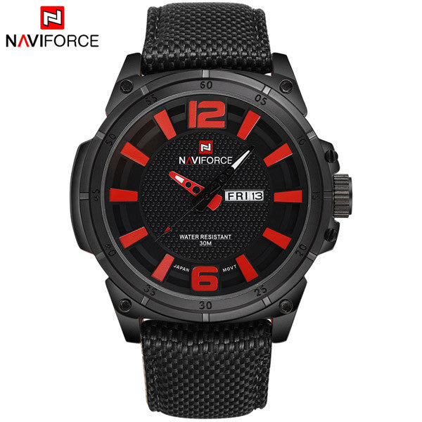 Naviforce Watches Men's Quartz Hour Dial Date Clock Man Army Military Waterproof