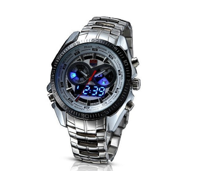 TVG Stainless Steel Digital Watch 3ATM Waterproof