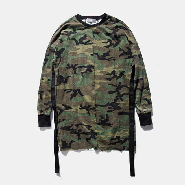 Long sleeve Camouflage Top For Streetwear