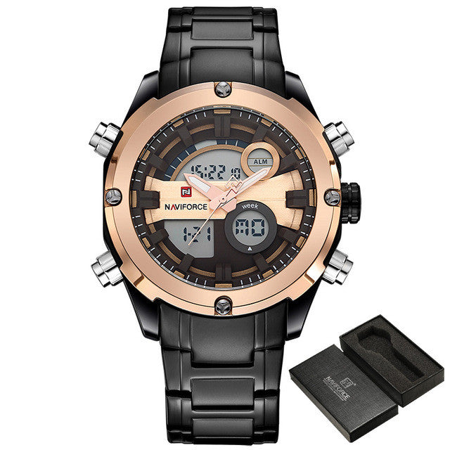 NAVIFORCE Men's Digital Quartz Analog Clock Man Military Wrist Watch