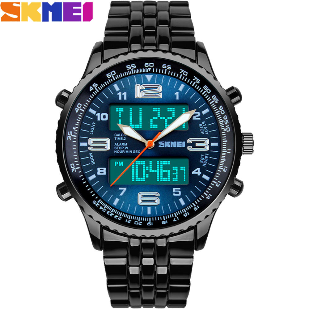 SKMEI Military Chronograph Quartz LED Wristwatches 30m waterproof